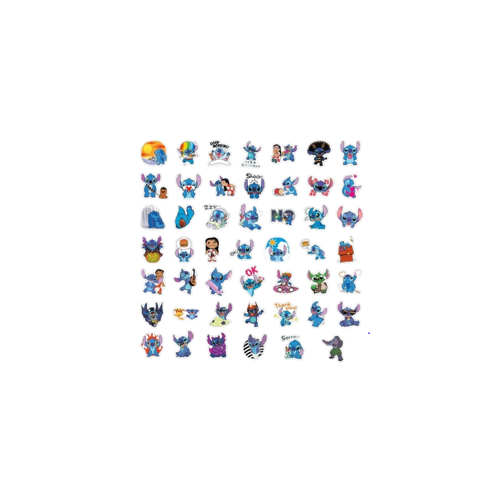 Lot de 100 autocollants en forme de Stitch