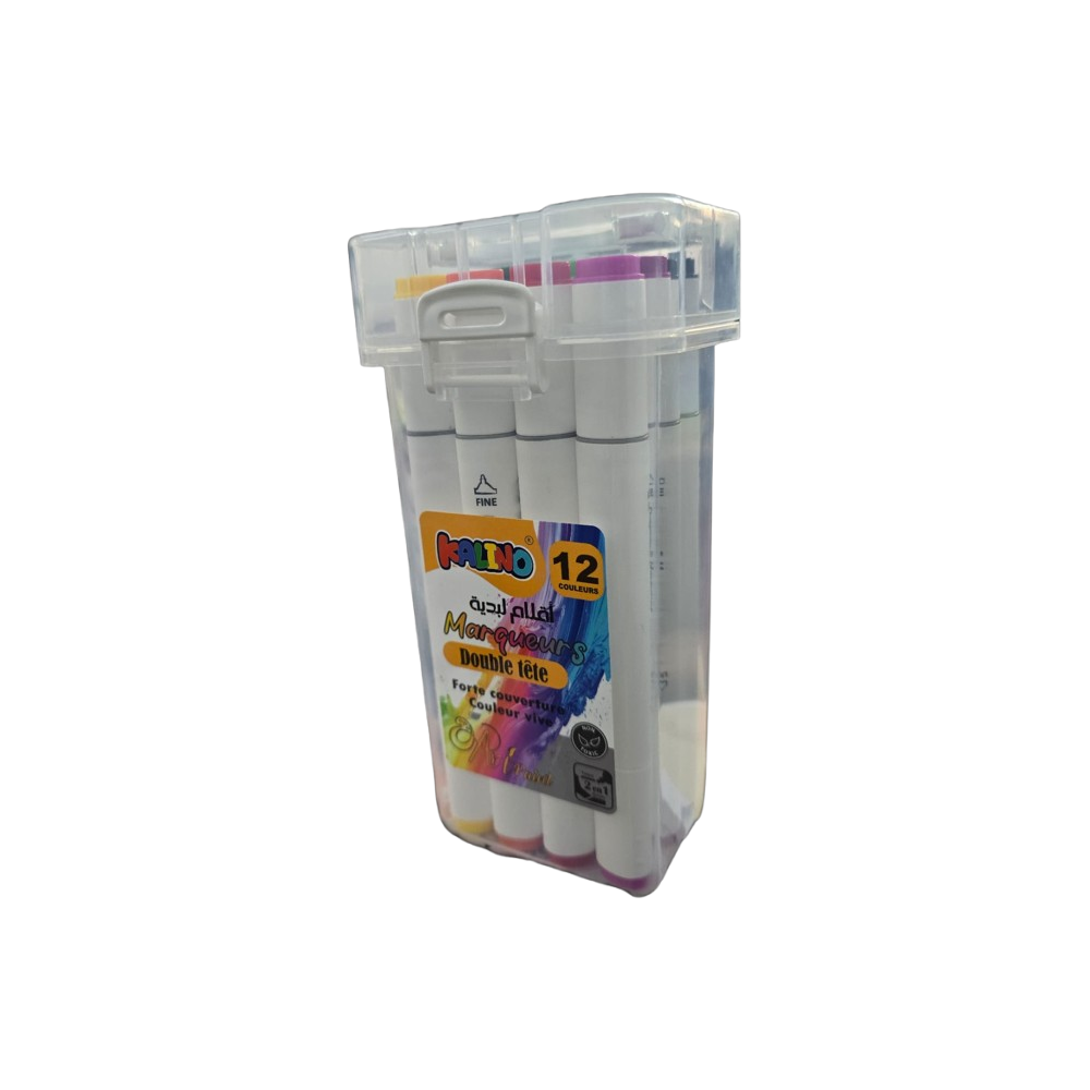 Boite de 12 marqueurs double tète  Multicolore