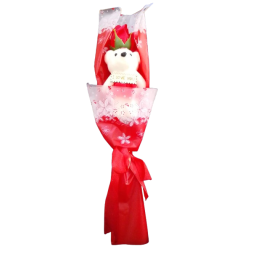 Coffret cadeau bouquet de roses et petit ours en peluche