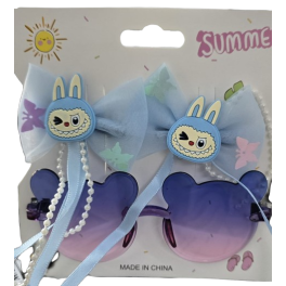 Ensemble d'accessoires ECIF pour filles - Lunettes de soleil + Pinces à cheveux
