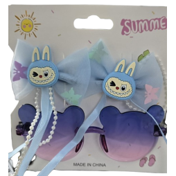 Ensemble d'accessoires ECIF pour filles - Lunettes de soleil + Pinces à cheveux