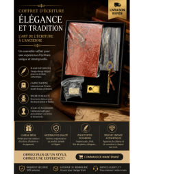 Ensemble de stylos à plume pour calligraphie, dessin, loisirs créatifs, rouge vin doré (boîte dorée)