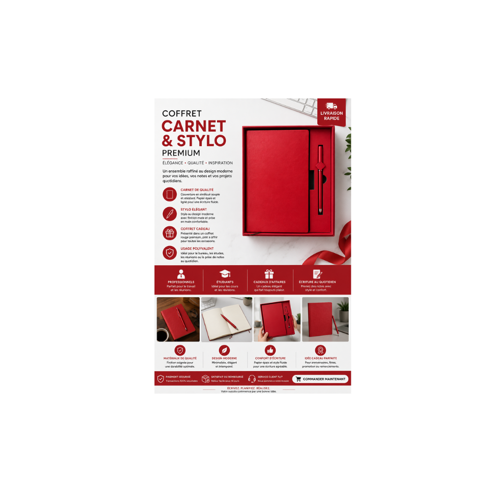 Coffret carnet et stylo premium
