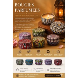Bougies parfumées artisanales au design oriental élégant