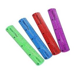 Règle flexible, 20 cm, couleurs variées