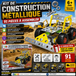Ensemble de construction Métal Ouvrier au sol, 91 pièces.