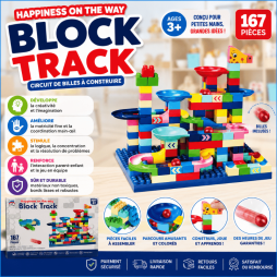 Jeu De Construction En Plastique Block Track  167 Pièces, 3 Ans Et Plus