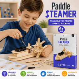 Jouets éducatifs en bois à construire soi-même, bateau à vapeur, jouets scientifiques STEM, ensemble de jouets pour enfants