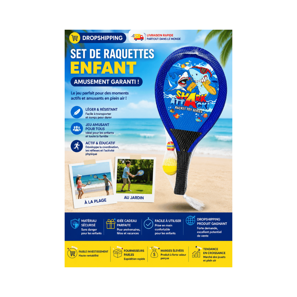 raquettes enfants  de plage