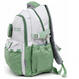 Sac à dos scolaire vert et blanc