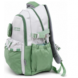 Sac à dos scolaire vert et blanc