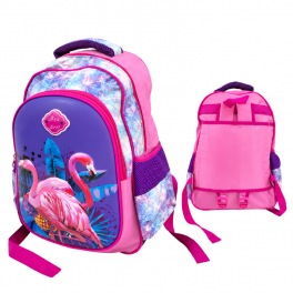 Sac à dos scolaire pour fille, rose et violet