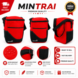 Sac repas MINTRAI rouge et noir au design moderne