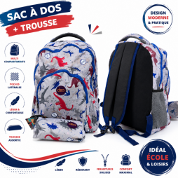 Sac à dos scolaire pour enfant avec trousse assortie