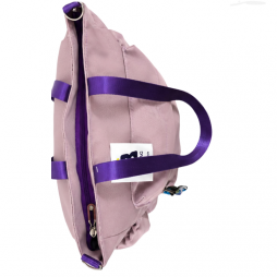 Sac cabas pour étudiante couleur rose poudré avec anses violettes
