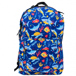 Sac à dos scolaire bleu à motifs marins