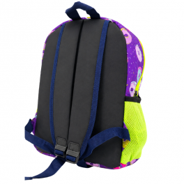 Sac à dos scolaire violet à motifs de donuts colorés
