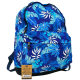 Sac à dos scolaire bleu à imprimé tropical