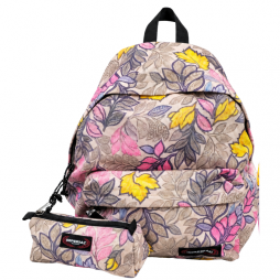Sac à dos scolaire Imperial à imprimé floral, accompagné d’une trousse assortie