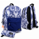 Sac à dos scolaire Mintra à effet tie-dye bleu et blanc