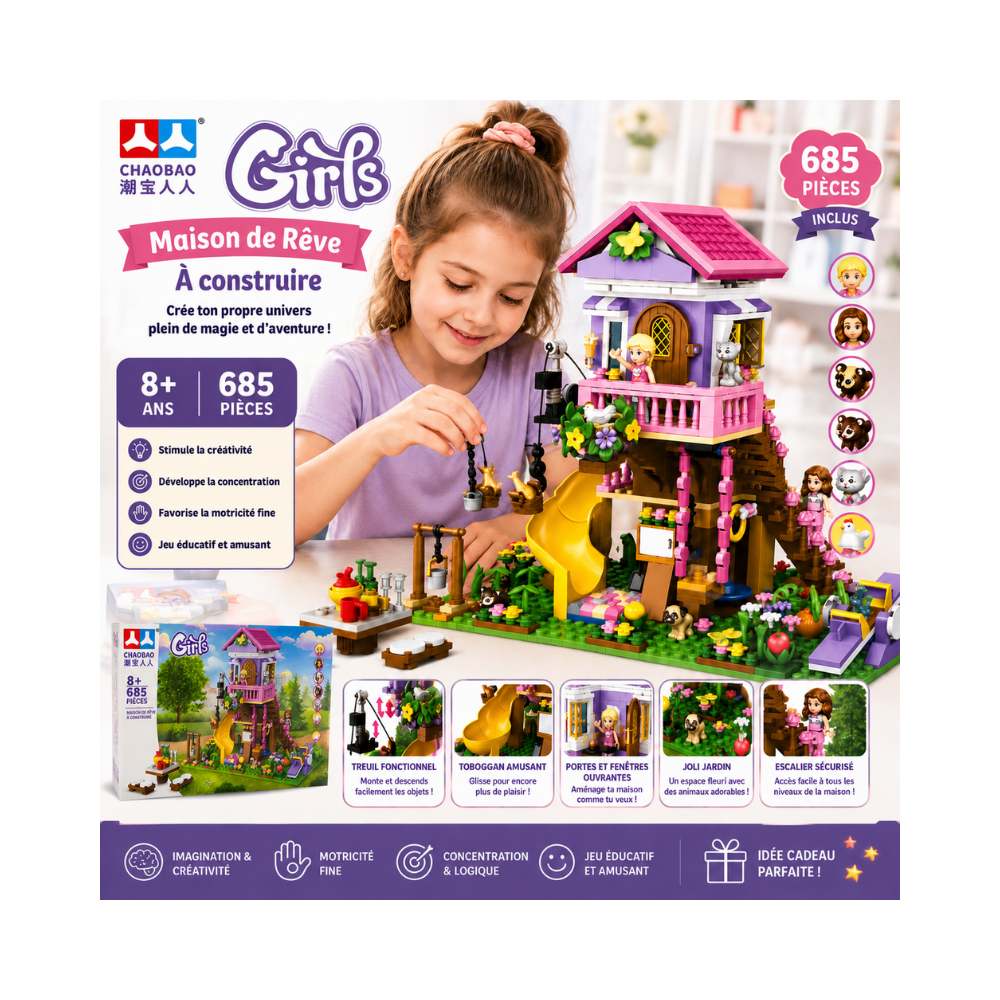 Maison de rêve à construire  Jeu de construction 685 pièces pour enfants dès 8 ans