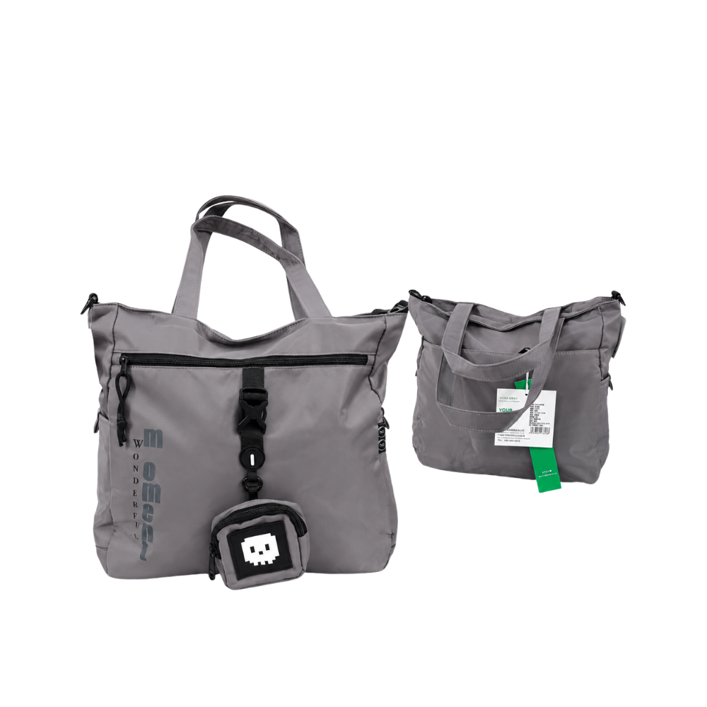 Sac cabas gris au style moderne et urbain