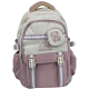 Sac à dos scolaire rose poudré et beige au style doux et tendance