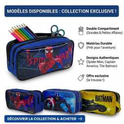 Trousse scolaire à double compartimen