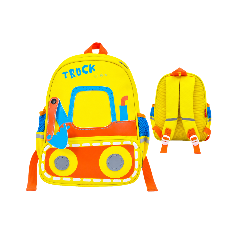 Sac à dos scolaire enfant au design original en forme de camion de chantier
