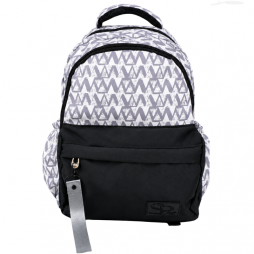 Sac à dos scolaire moderne au motif géométrique