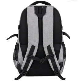 Sac à dos scolaire gris clair au design moderne et polyvalent