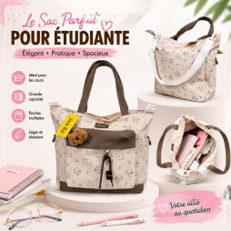 Sac cabas pour étudiante au design élégant et féminin