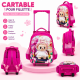 Cartable trolley pour fillette au design joyeux et coloré