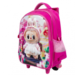 Cartable trolley pour fillette au design joyeux et coloré