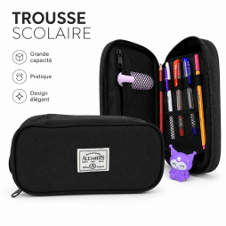 Trousse scolaire rectangulaire à grande capacité