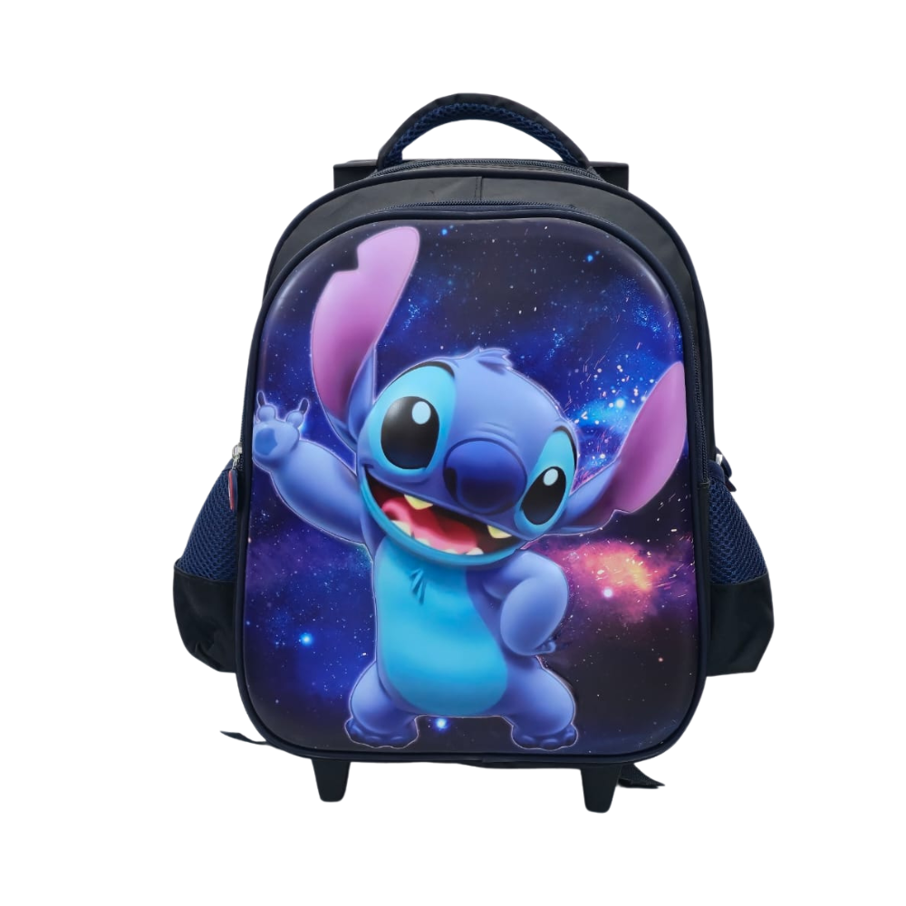 Sac à dos scolaire à roulettes au motif Stitch