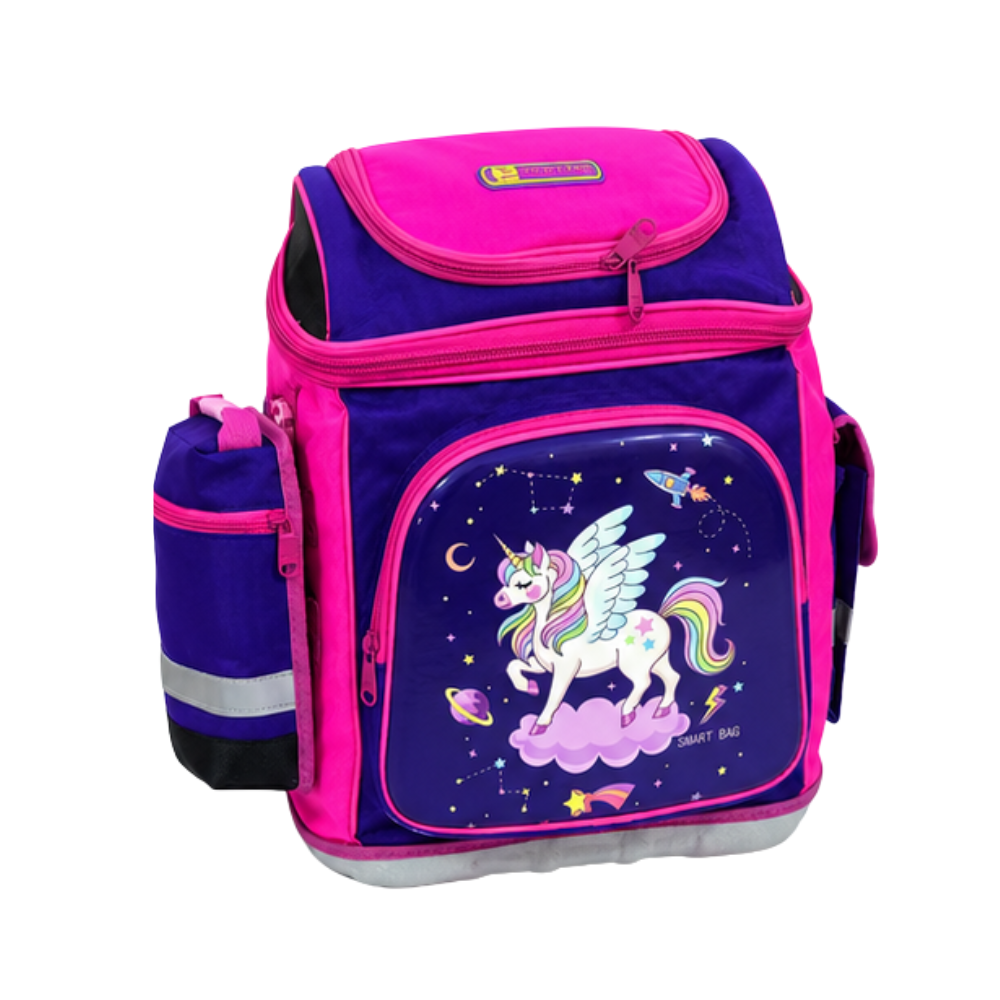 Cartable scolaire pour fille au joli motif licorne