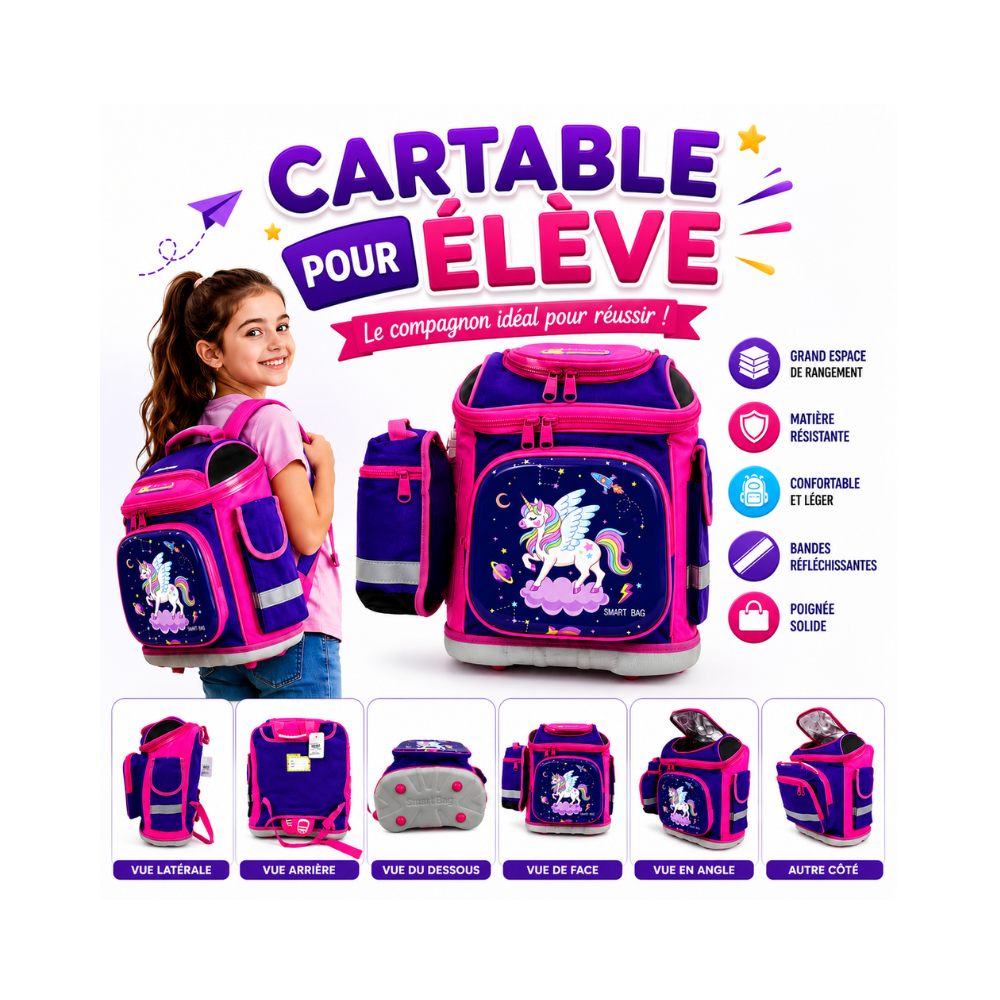 Cartable scolaire SmartBag pour fillette