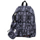 Ensemble scolaireImperial composé d’un sac à dos au motif abstrait noir, gris et blanc