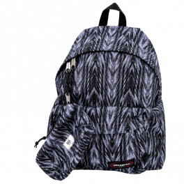 Ensemble scolaireImperial composé d’un sac à dos au motif abstrait noir, gris et blanc