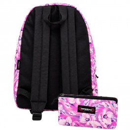 Sac à dos IMPERIAL rose à motif floral avec trousse assortie