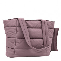 Sac matelassé tendance avec pochette assortie – Rose poudré