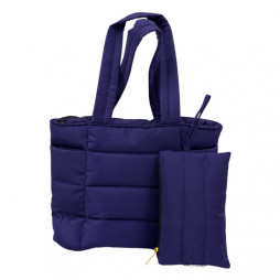 Sac matelassé tendance avec pochette assortie – Rose poudré