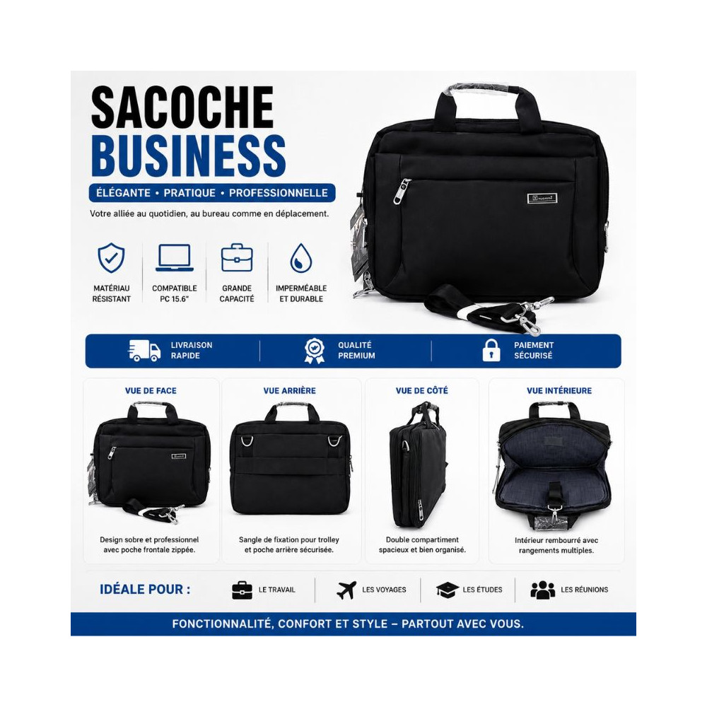 Sacoche Business pour ordinateur portable 15,6"
