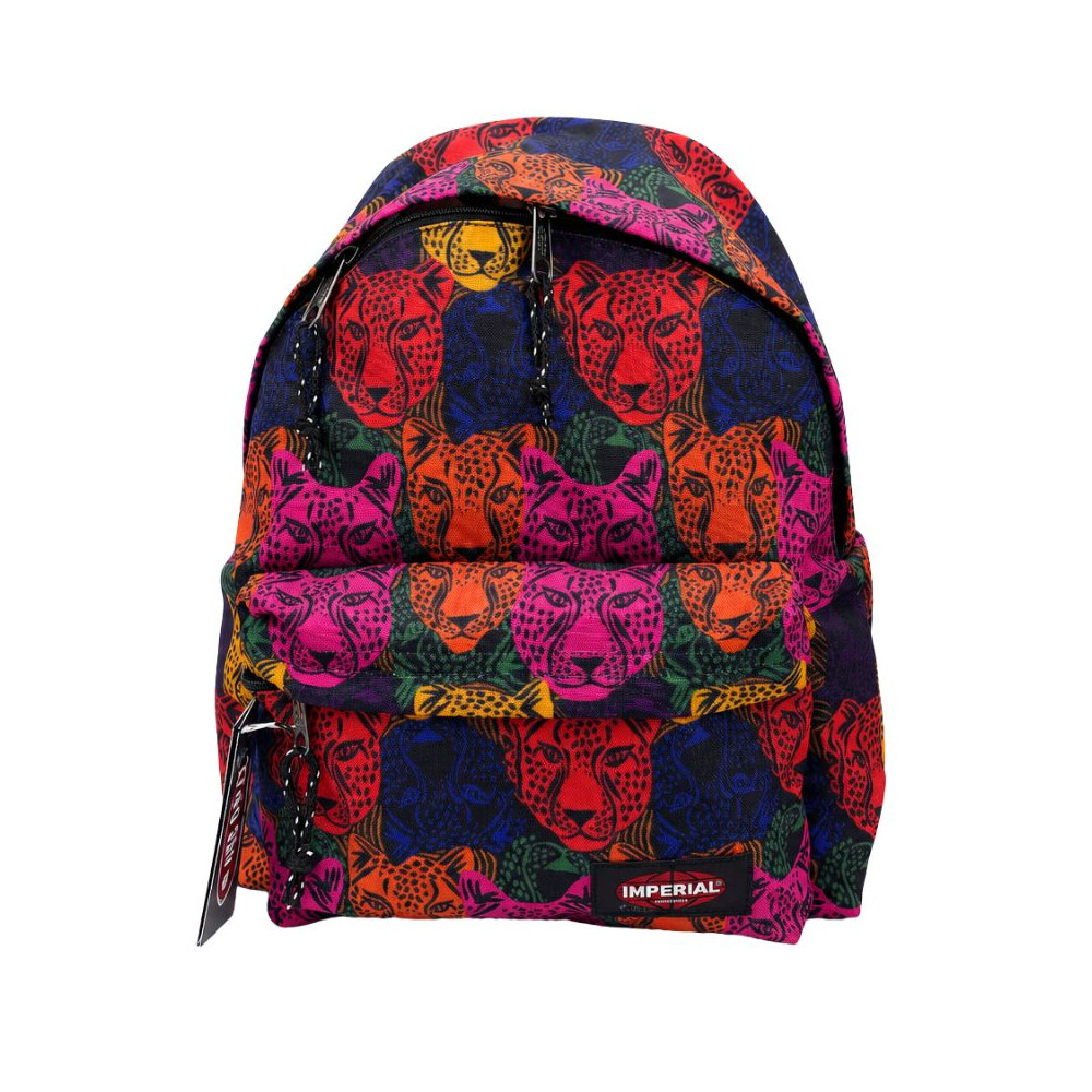 Sac à dos scolaire Imperial motif félin multicolore