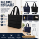 Sac Tote Matelassé (Noir / Bleu marine)