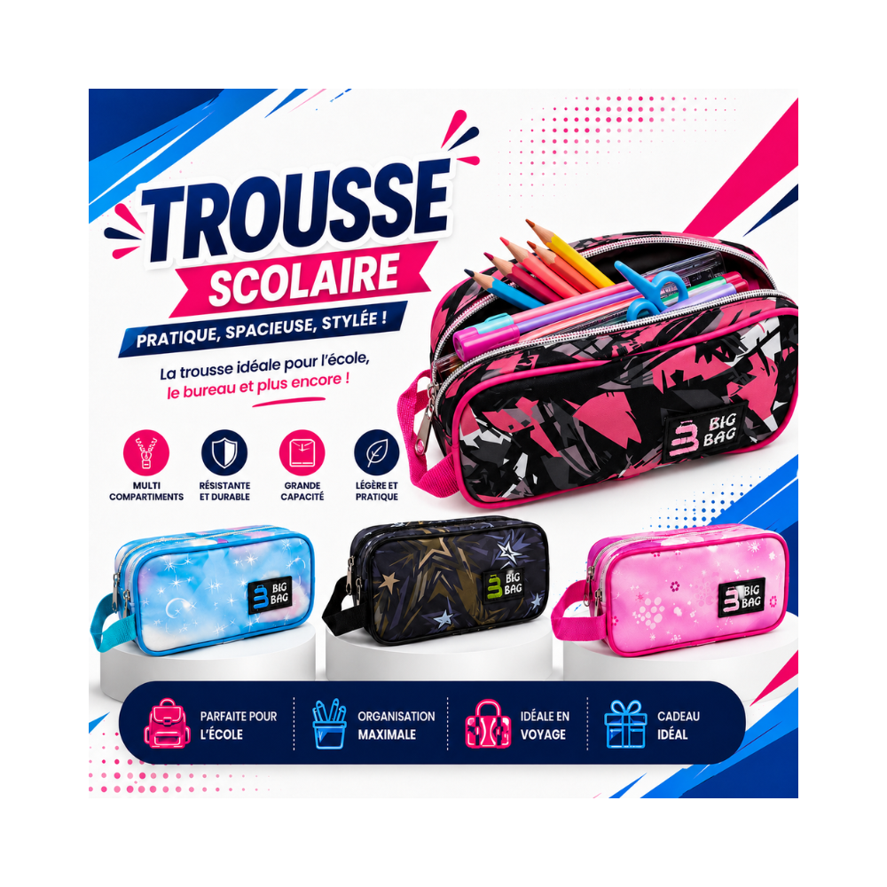 trousse scolaire Big Bag au design moderne