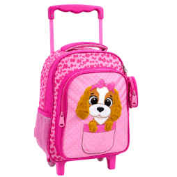 sac à dos à roulettes MUST au design adorable avec un petit chien en relief
