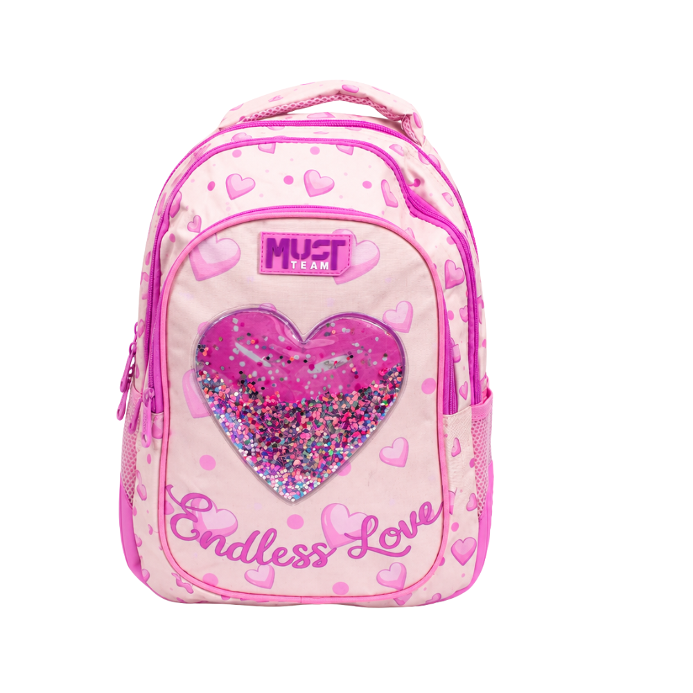 Sac à dos scolaire rose pour fille au design tendre et élégant