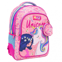 Sac à dos scolaire pour fille au joli thème licorne